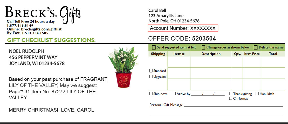 BG Giftlist Order Form